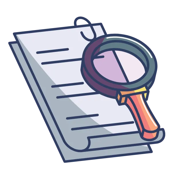 Icon of a magnifying glass over medical documents. Text: Evidence-based Techniques. Keywords: proven surgical methods, clinical research, safety records.