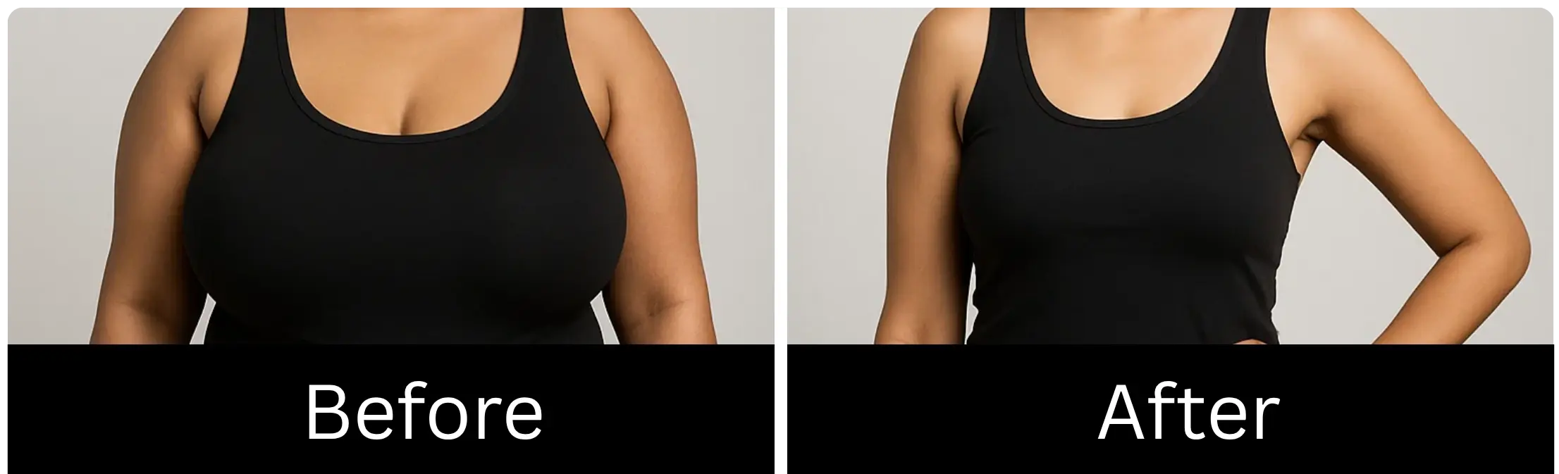 Patient before and after breast treatment image