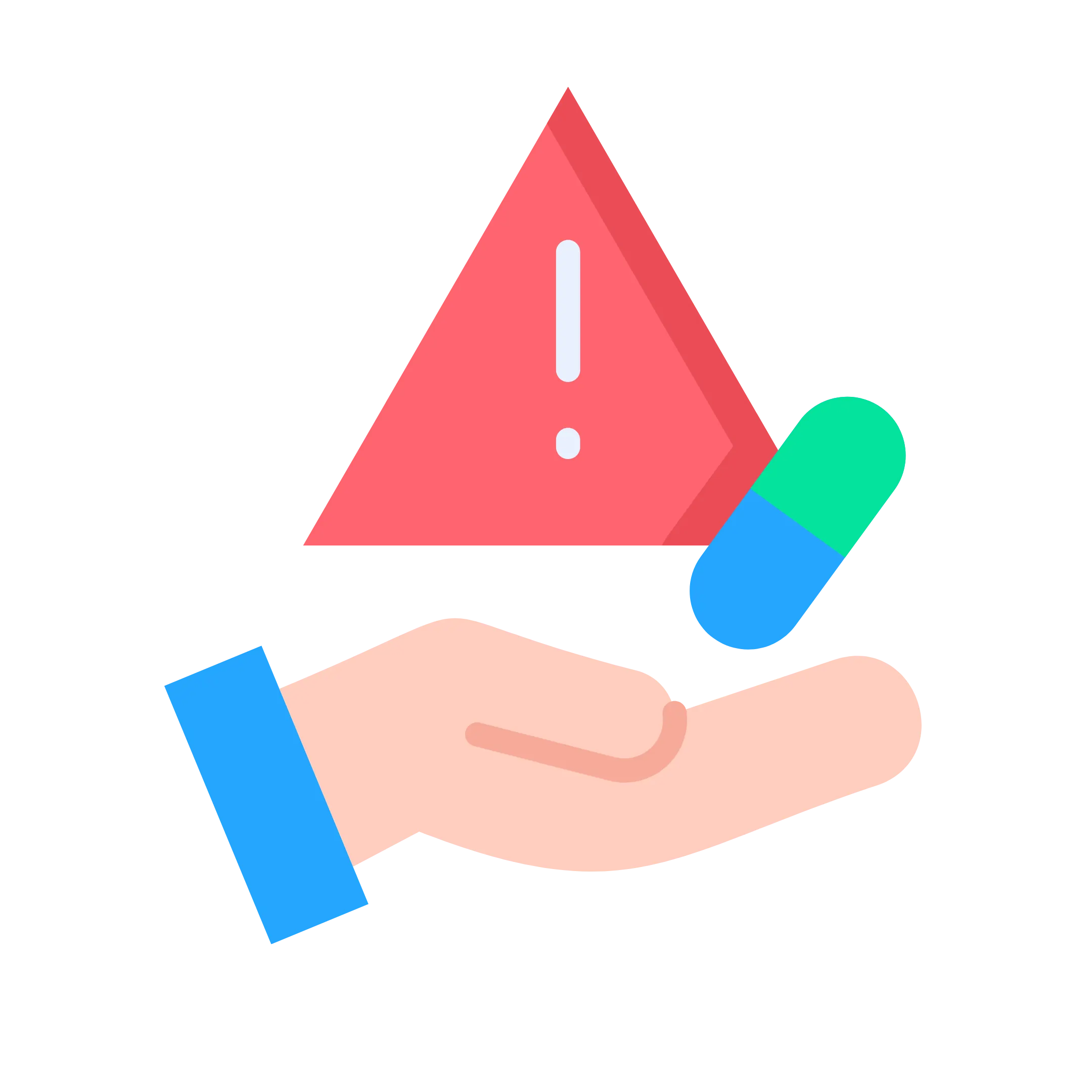 Warning triangle with hands icon. Text: Comprehensive Pre-Treatment Screening. Keywords: pre-treatment screening, risk assessment, personalized care plan.