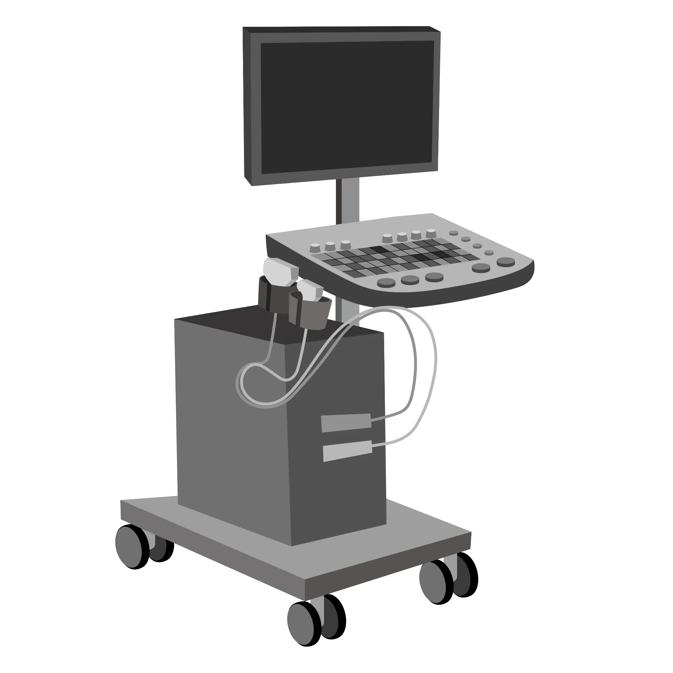 Ultrasound machine icon. Text: Advanced Diagnostic Tools. Keywords: diagnostic tools, duplex ultrasound, accurate diagnosis.